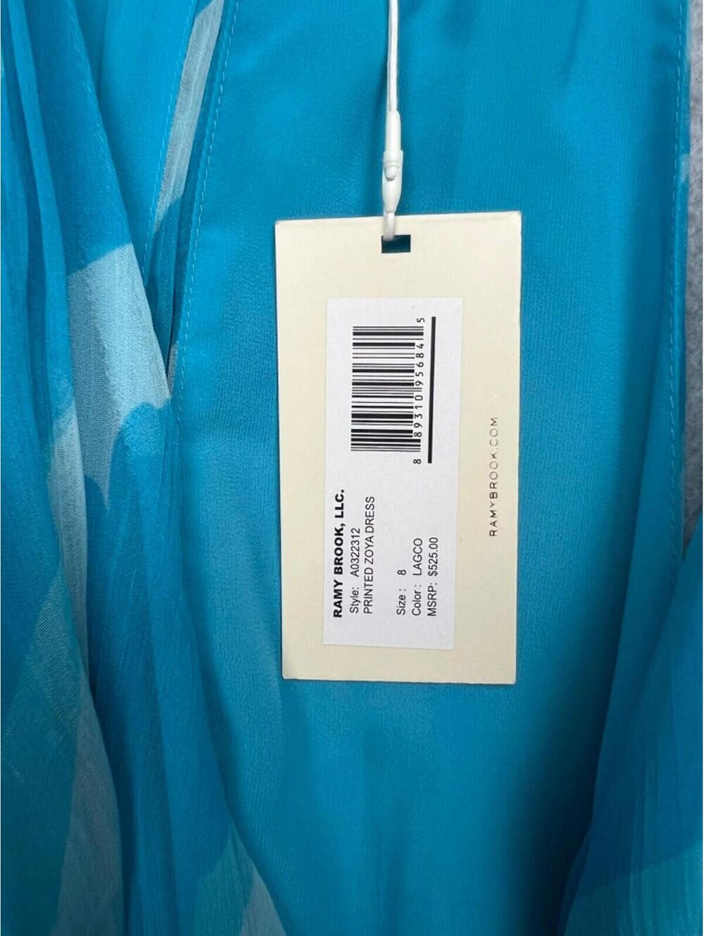 Ramy Brook Womens Zoya Chiffon Maxi Gown Dress 8 FLowy Feminine Boho Classy - Picture 9 of 16